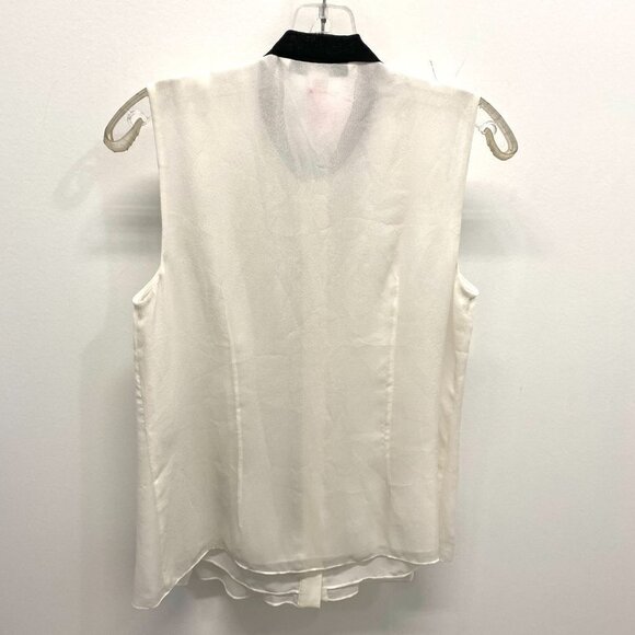 Diane Von Furstenberg Ivory Silk w/Black Blouse - Picture 2 of 4